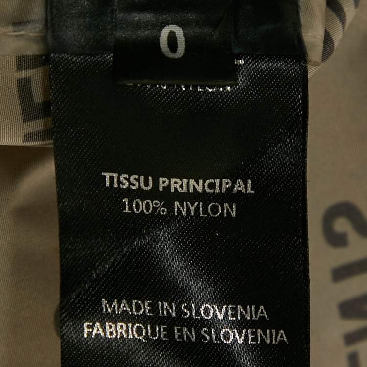 Pre Owned Vetements Beige Logo Print Nylon Shell Raincoat XS