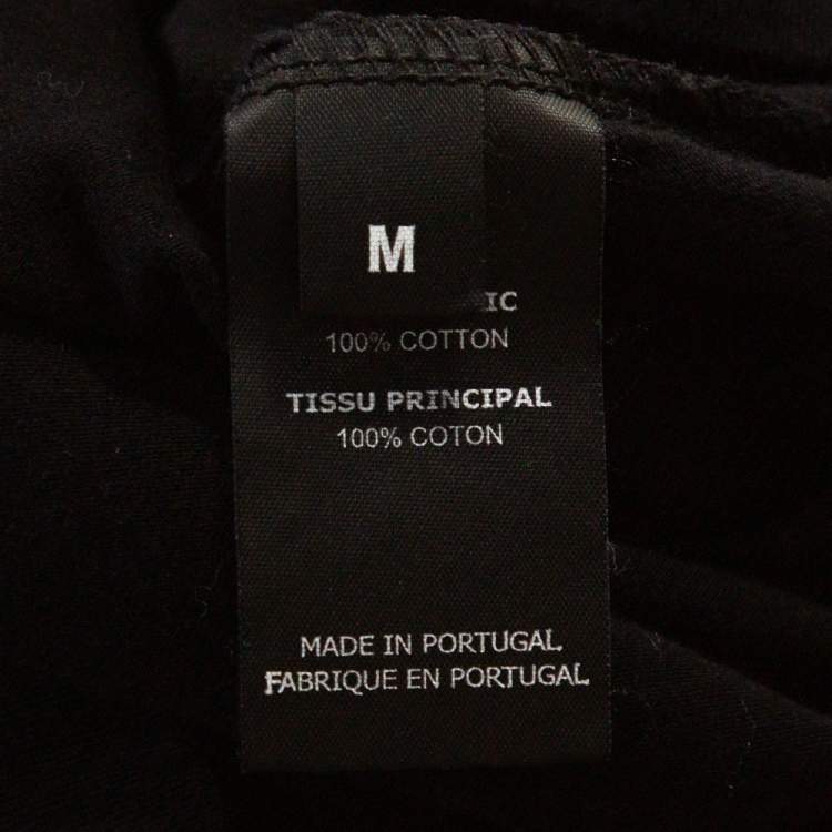 Pre Owned Vetements Black Logo Metal Print Cotton Oversized T-Shirt M