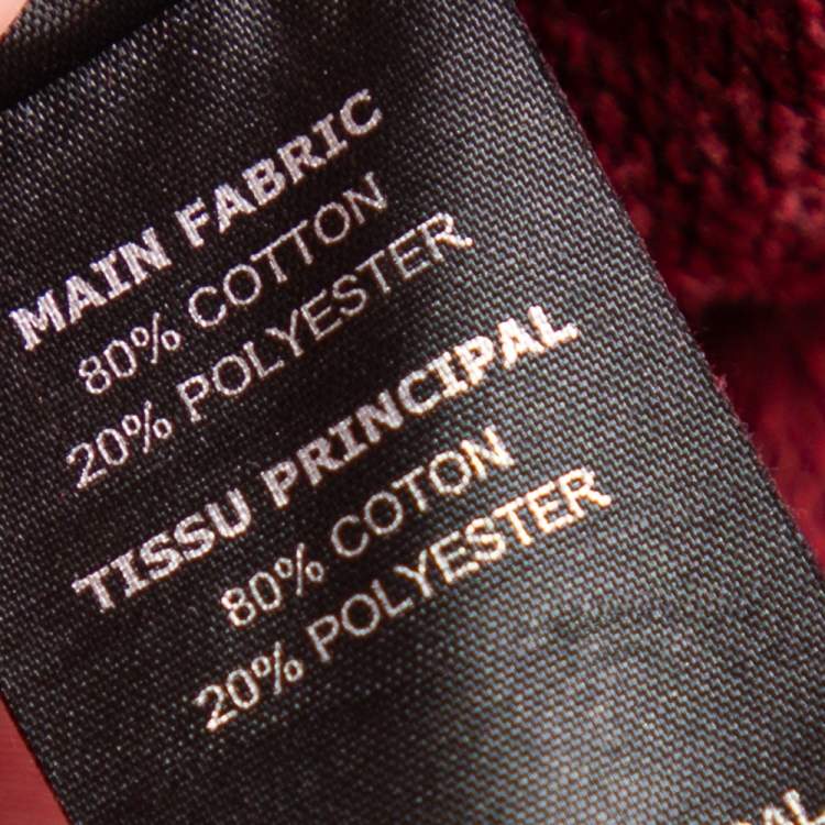 Pre Owned Vetements Burgundy Knit Padded Shoulder Boxy Hoodie L 
