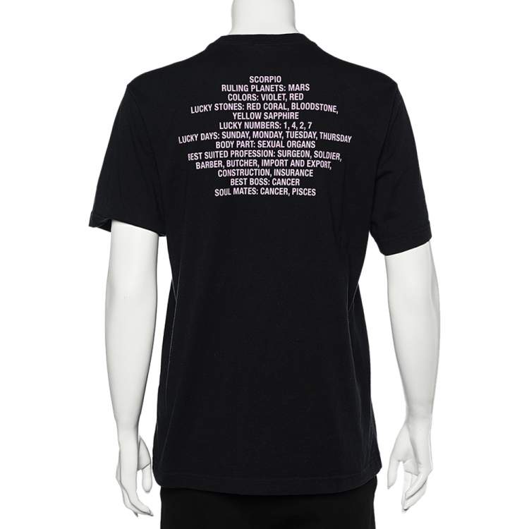 Pre Owned Vetements Black Printed Cotton Knit Crewneck T- Shirt S