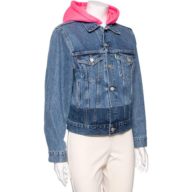 Onbekwaamheid Dapper Karakteriseren Vetements x Levi's Blue & Pink Hooded Denim Button Front Jacket S Vetements  | TLC