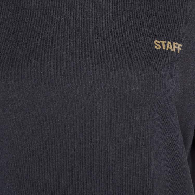 Pre Owned Vetements Charcoal Grey Staff Printed Cotton Knit T-Shirt S