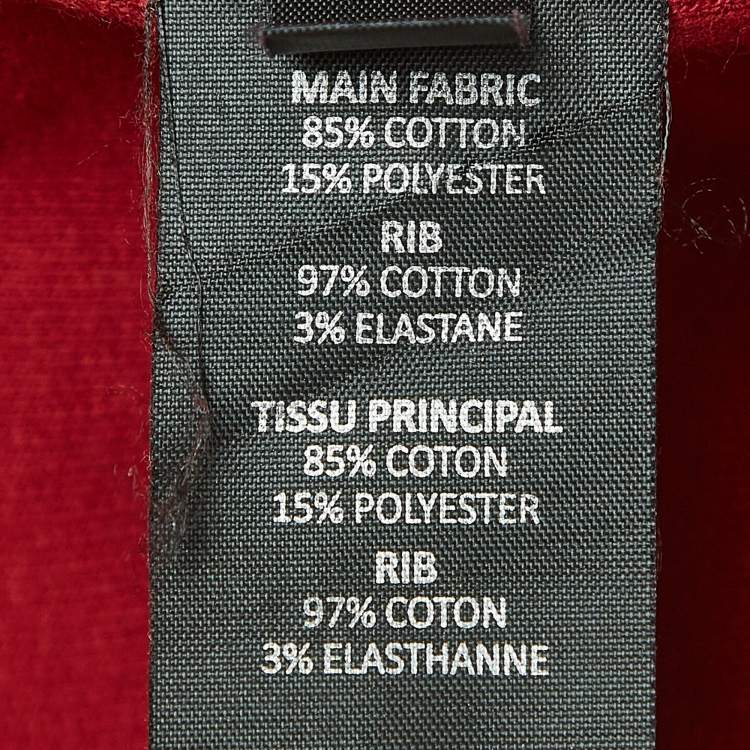 Pre Owned Vetements Red Cotton Blend Knit Inside-Out Hoodiet XS
