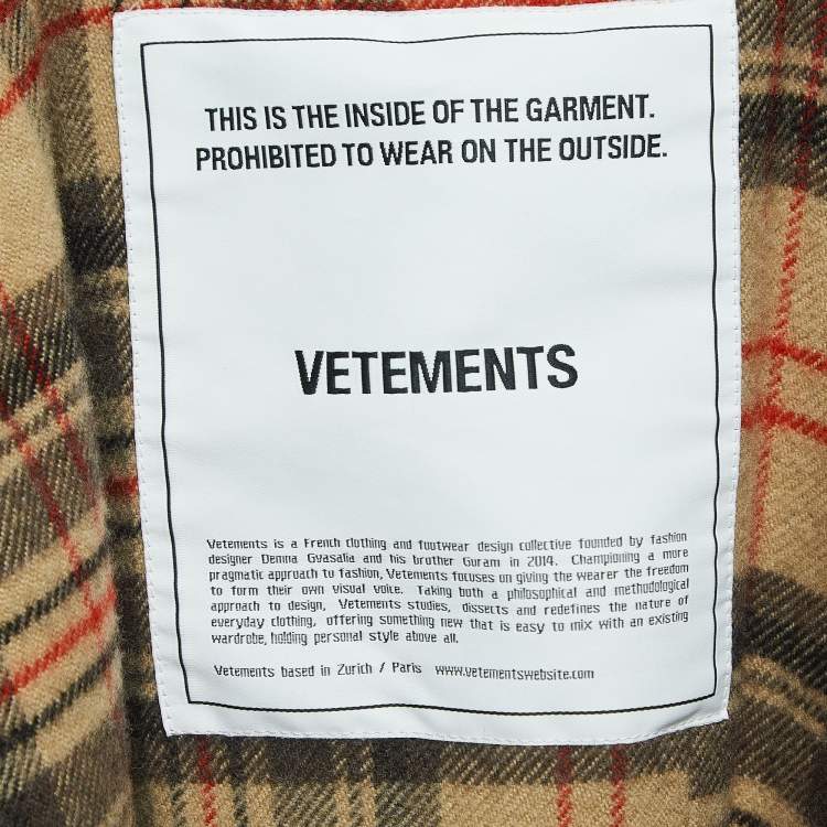 Pre Owned Vetements Navy Blue Gabardine Scarf Trench Coat XS