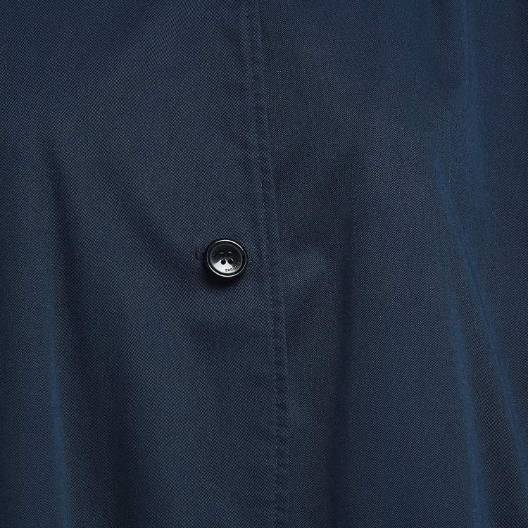 Pre Owned Vetements Navy Blue Gabardine Scarf Trench Coat XS