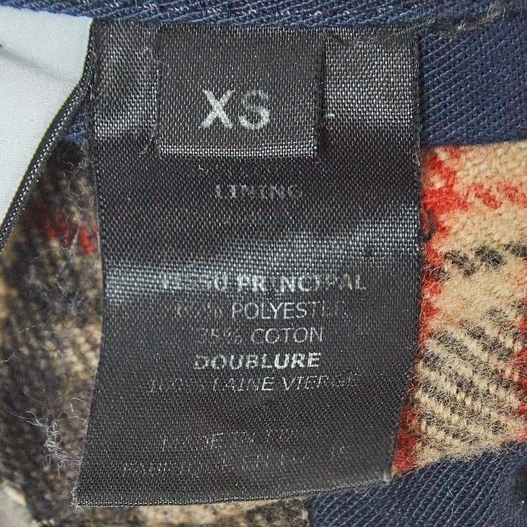 Pre Owned Vetements Navy Blue Gabardine Scarf Trench Coat XS