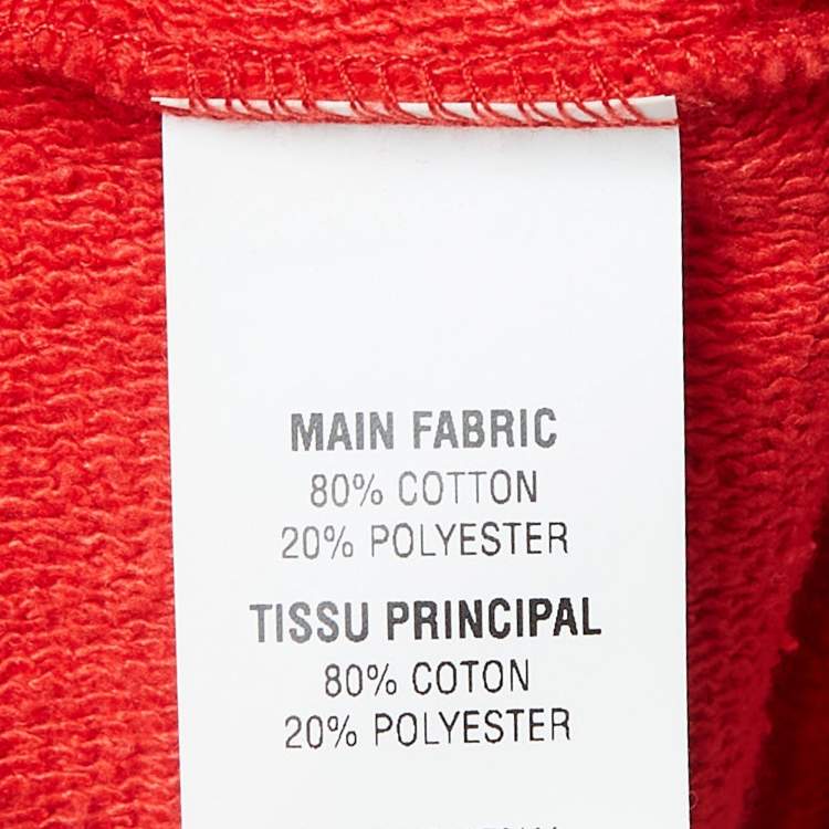 Pre Owned Vetements x Champion Red Cotton Blend Destroyed Oversize Sweatshirt M
