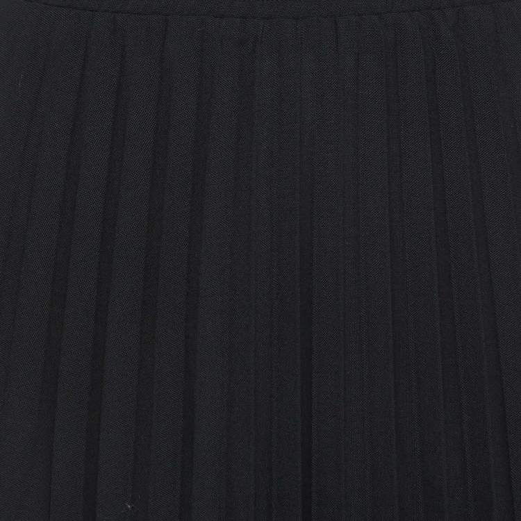 Pre Owned Vetements Black Wool Blend High Slit Plisse Maxi Skirt M