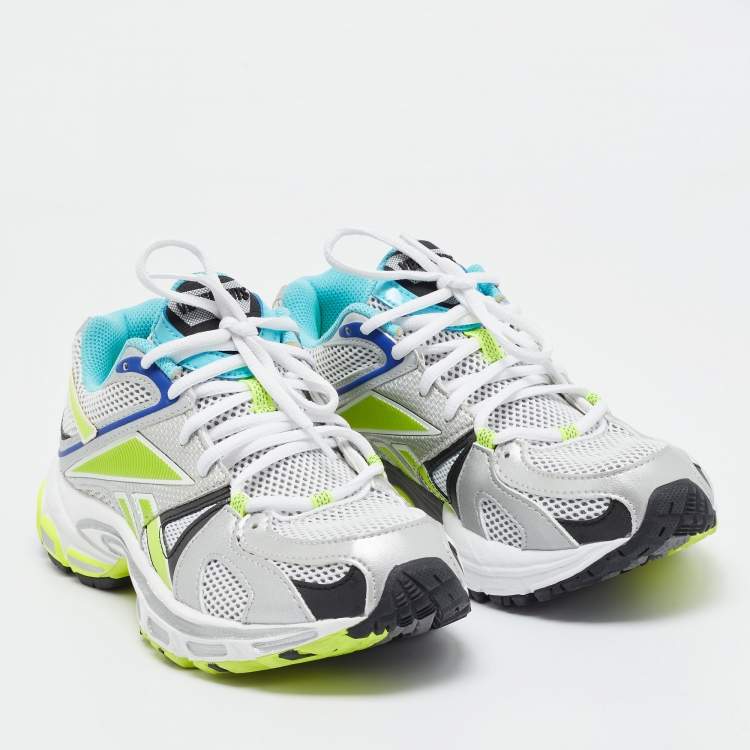 Pre Owned Vetements Multicolor Fabric and Leather Sock Runner Lace Up Sneakers Size 36