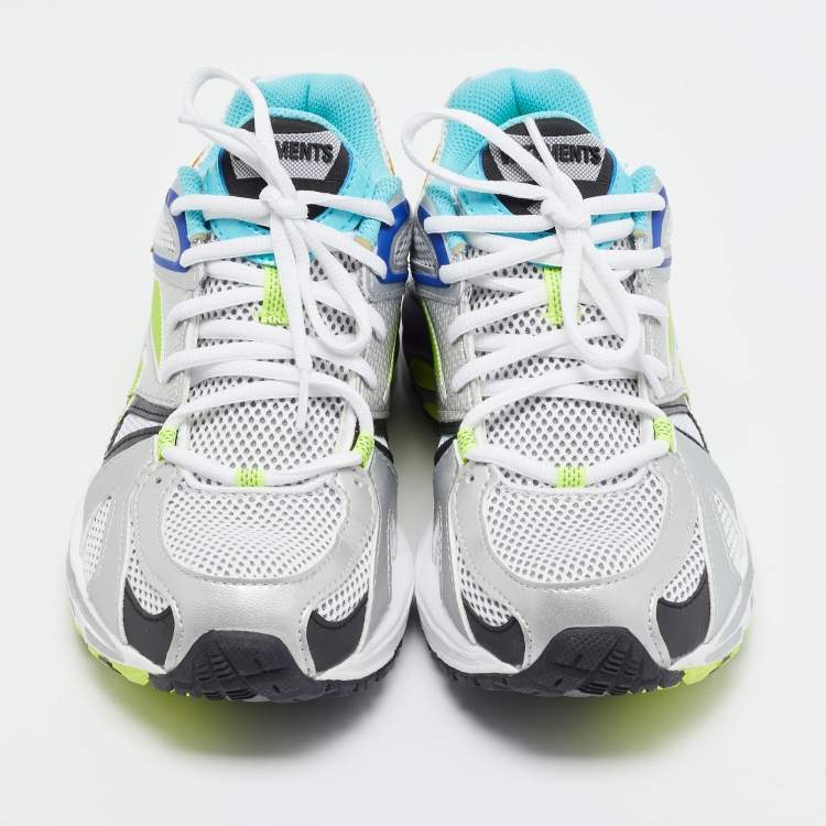 Pre Owned Vetements Multicolor Fabric and Leather Sock Runner Lace Up Sneakers Size 36