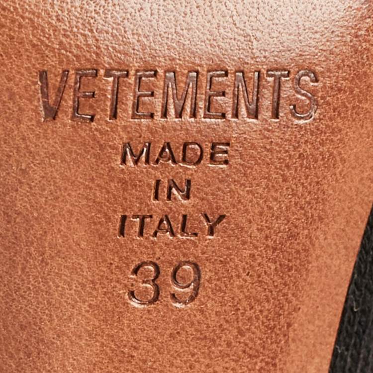 Pre Owned Vetements Black Fabric Sock Runner Ankle Length Boots Size 39