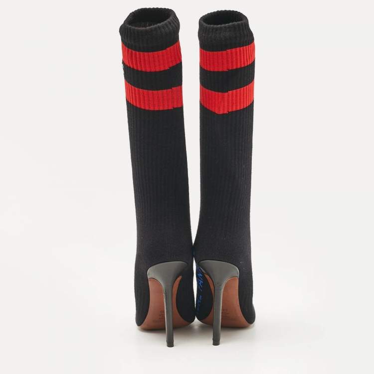 Pre Owned Vetements Black Fabric Sock Runner Ankle Length Boots Size 39