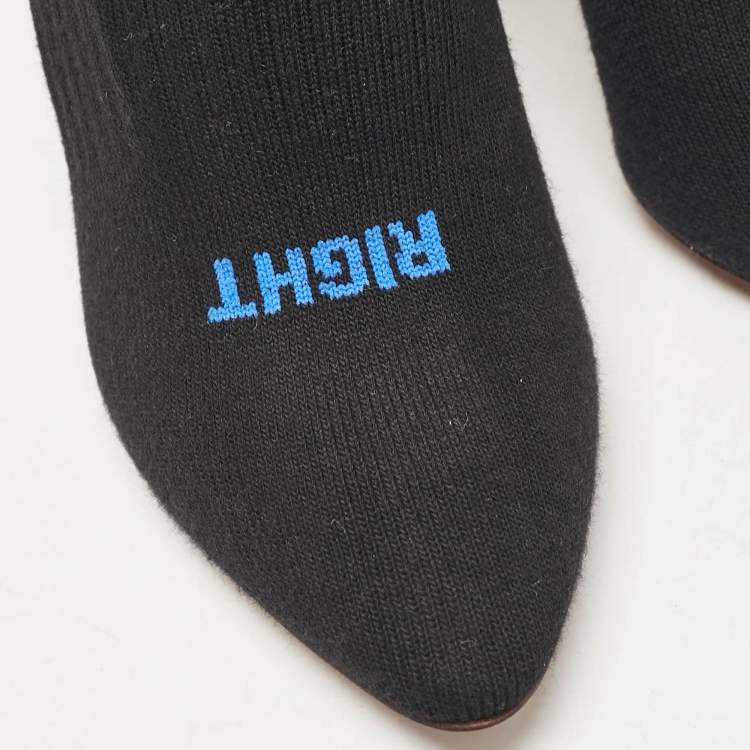 Pre Owned Vetements Black Fabric Sock Runner Ankle Length Boots Size 39