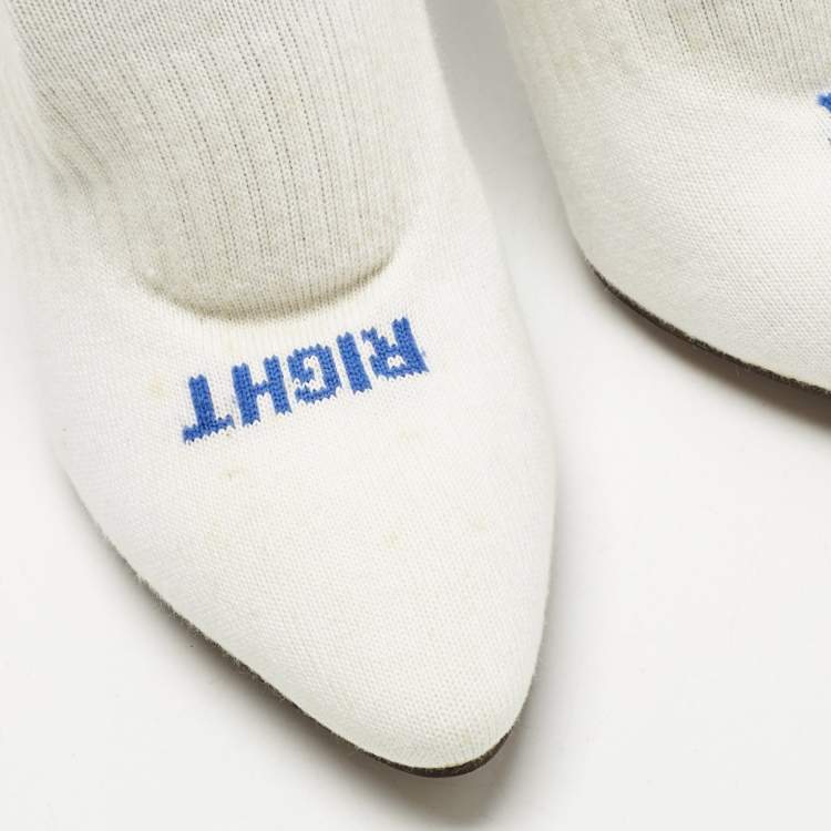 Pre Owned Vetements White Knit Fabric Striped Sock Boots Size 39 