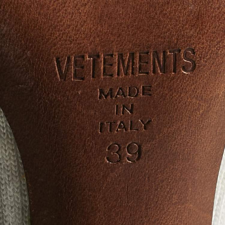 Pre Owned Vetements White Knit Fabric Striped Sock Boots Size 39 