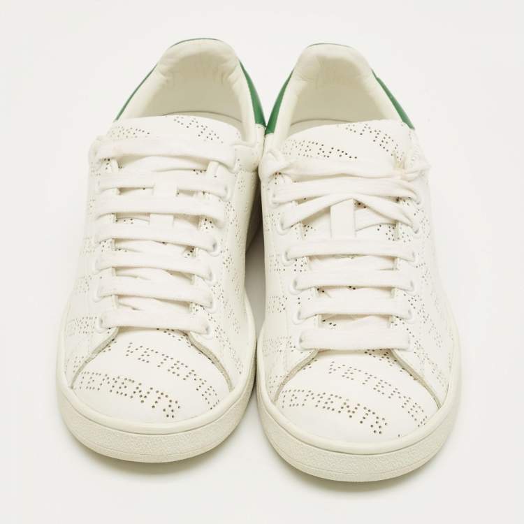 Pre Owned Vetements White Perforated Leather Low Top Sneakers Size 35