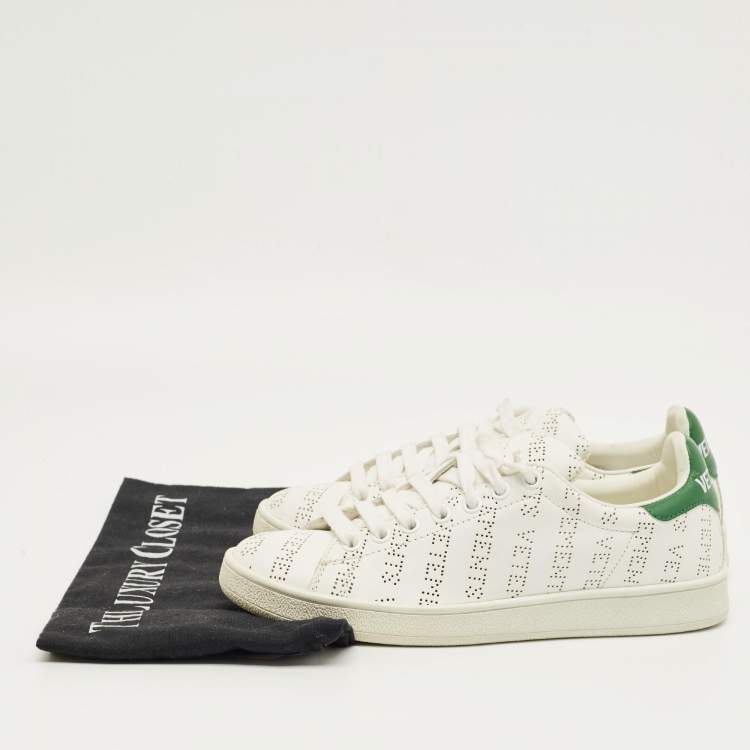 Pre Owned Vetements White Perforated Leather Low Top Sneakers Size 35
