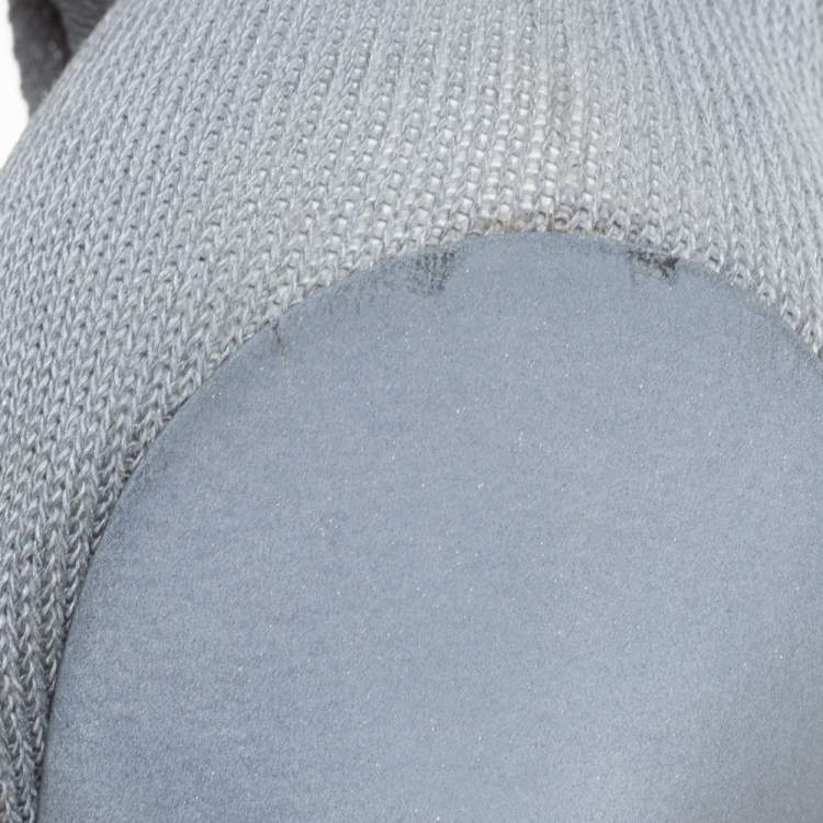 Pre Owned Vetements Grey Stretch Fabric Reflective Thigh High Socks Boots Size 38
