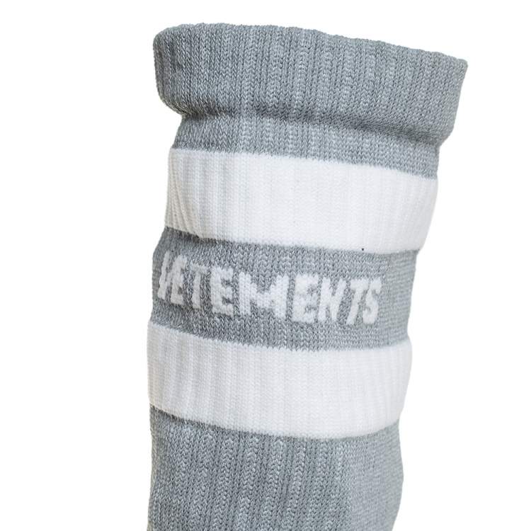 Pre Owned Vetements Grey Knit Fabric Reflective Sock Boots Size 36