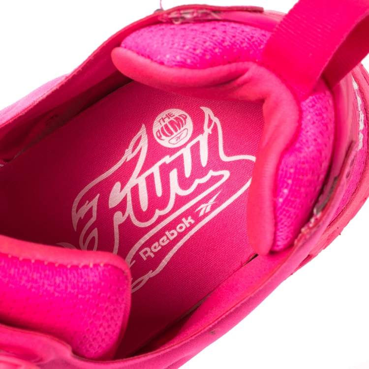 Pre Owned Vetements x Reebok Fluorescent Pink Nylon And Fabric Instapump Fury Sneakers Size 38.5