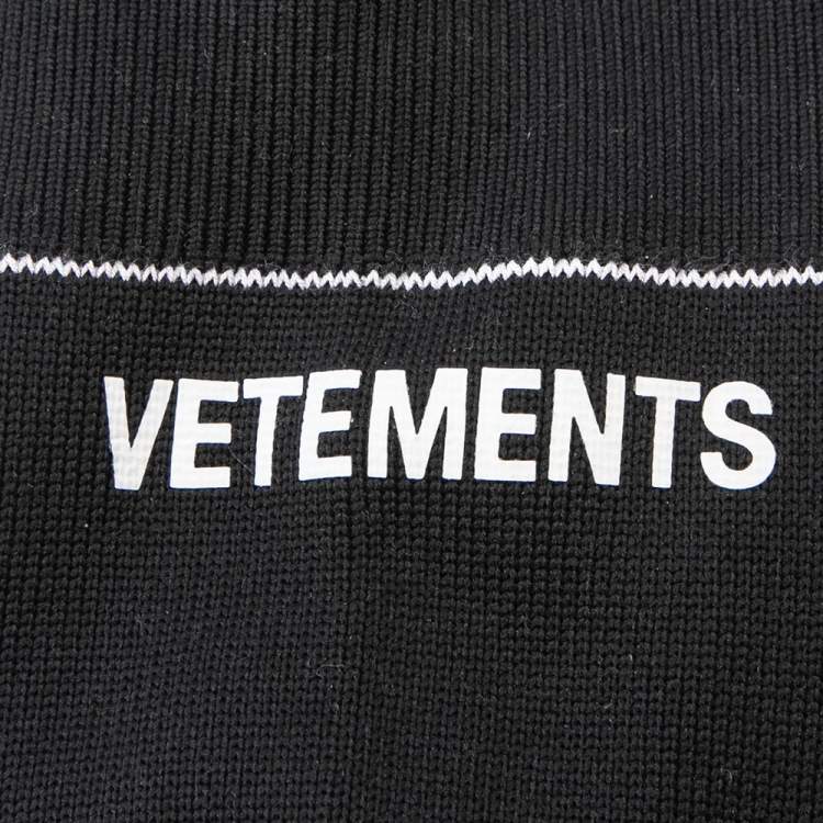 Pre Owned Vetements Black Knit Fabric Reflective Sock Boots Size 39