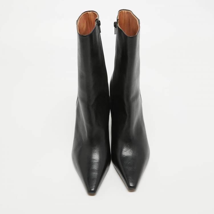 Pre Owned Vetements Black Leather Ankle Boots Size 40