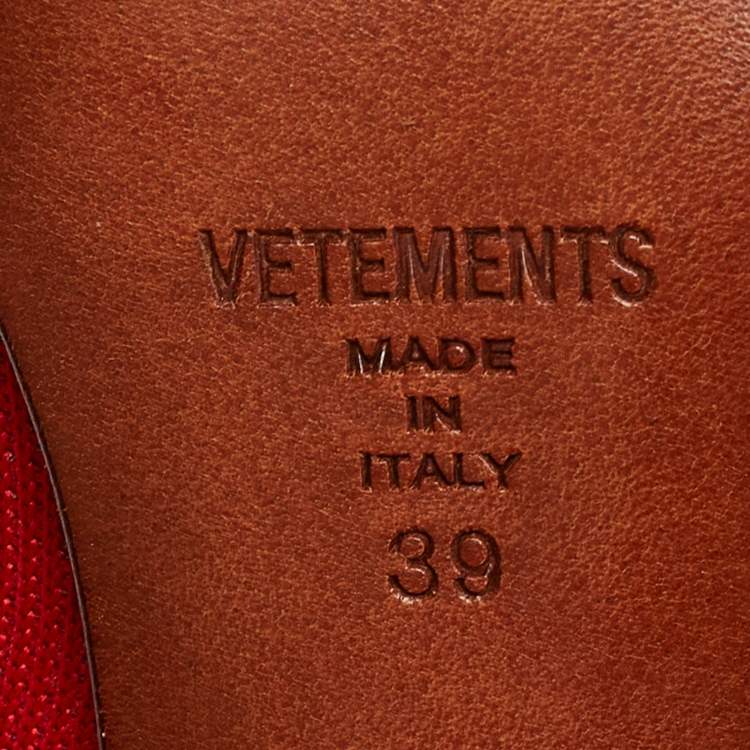 Pre Owned Vetements Red Knit Fabric Sock Boots Size 39