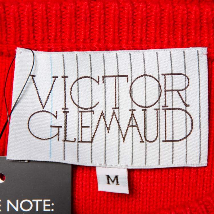 Pre Owned Victor Glemaud Red Knit Sleeveless Open Back Detail Sweater Vest M