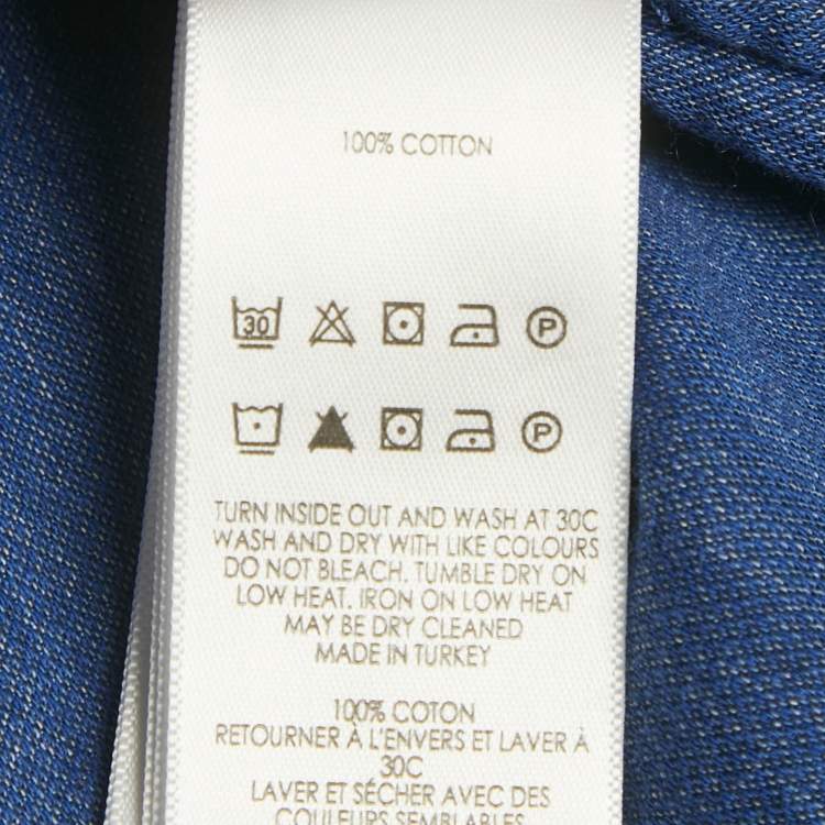 مملوكة مسبقًا Victoria Beckham Jeans Blue Cotton V-Neck Sleeveless Blouse M