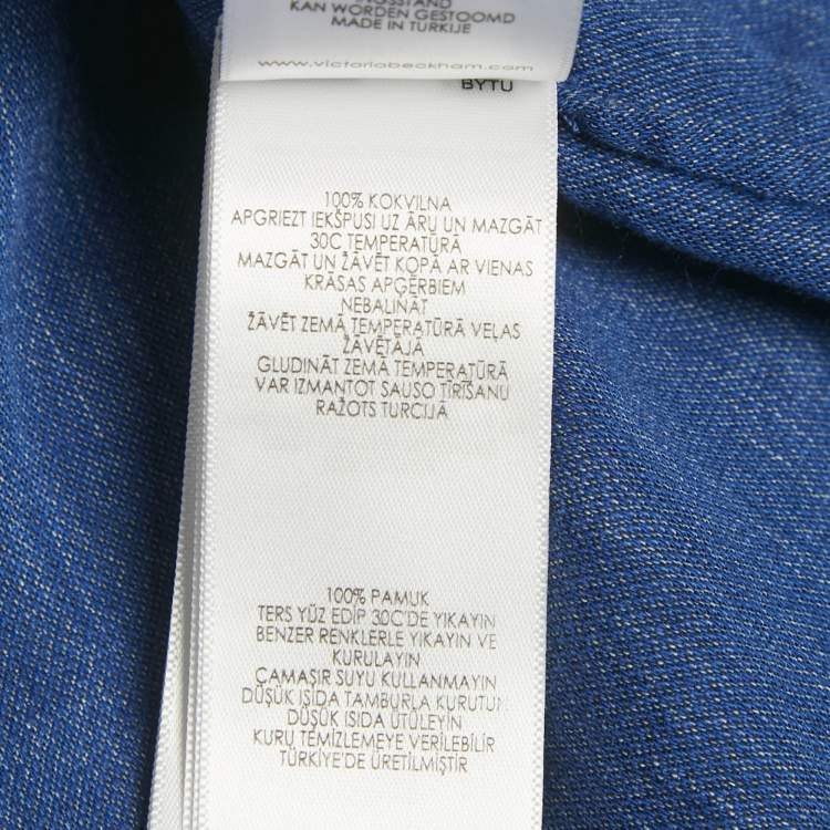 مملوكة مسبقًا Victoria Beckham Jeans Blue Cotton V-Neck Sleeveless Blouse M