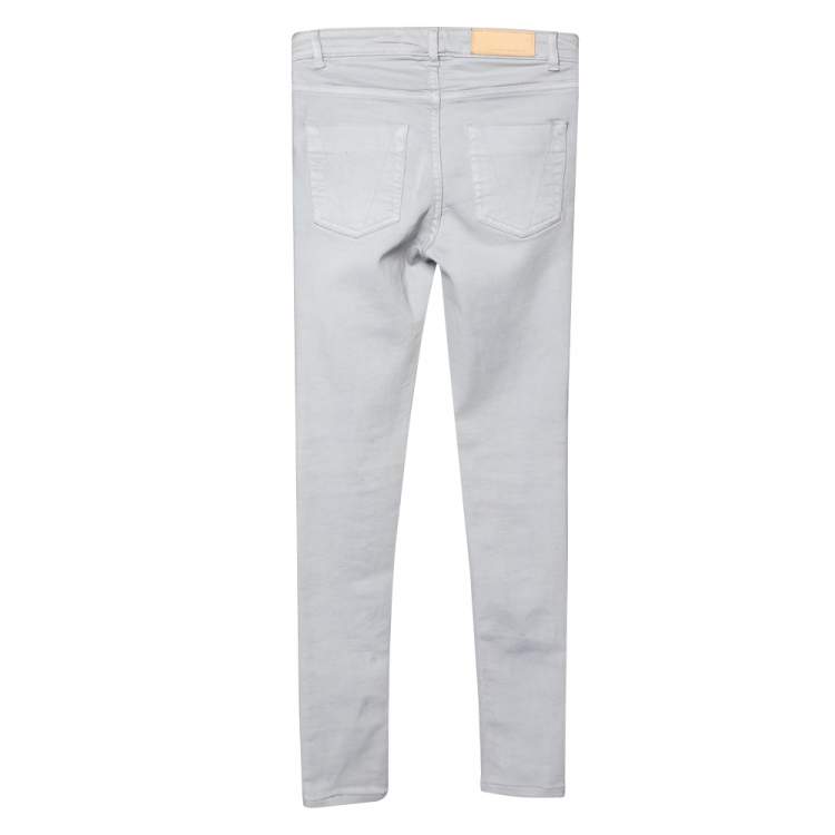 Pre Owned Victoria Beckham Lilac Denim Slim Fit Jeans S 
