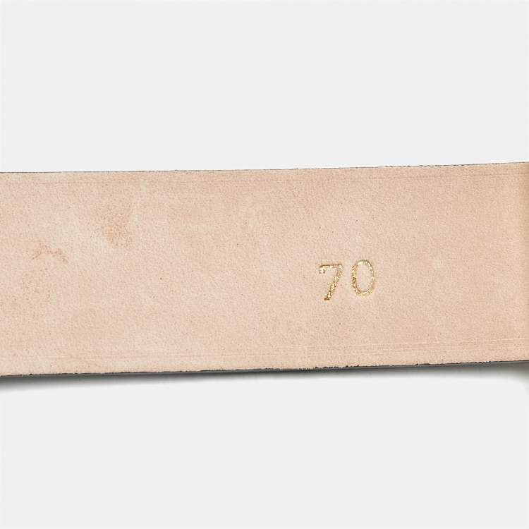 Pre Owned Victoria Beckham Brown Croc Embossed Leather Dorian Belt 70 CM