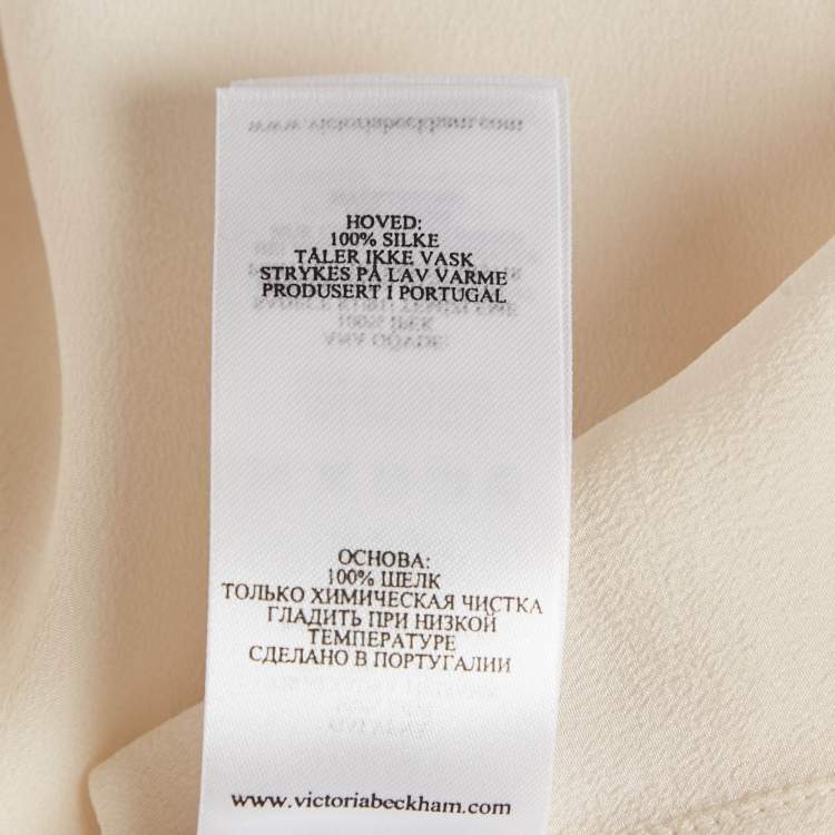 Pre Owned Victoria Beckham Ivory Silk Ruffled Shirt M