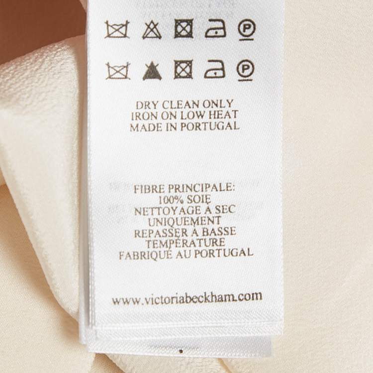 Pre Owned Victoria Beckham Ivory Silk Ruffled Shirt M
