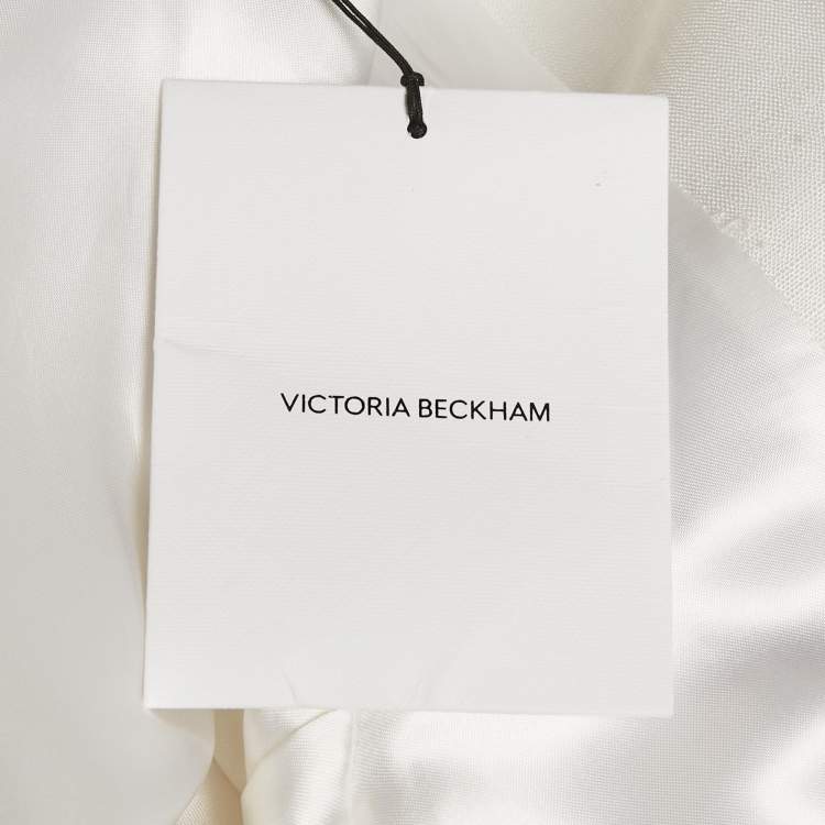 Pre Owned Victoria Beckham White Crepe Single Breasted Blazer S 