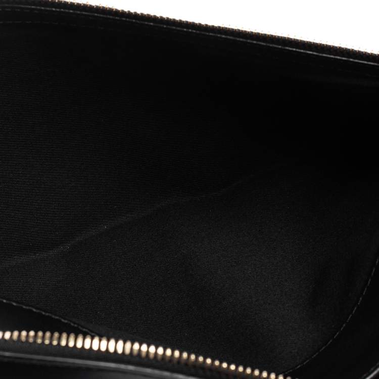 Pre Owned Victoria Beckham Tricolor Suede and Leather Large Zip Clutch