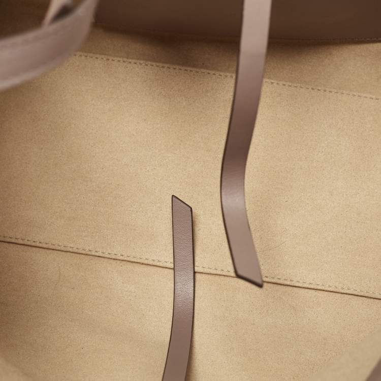 Pre Owned Victoria Beckham Grey Leather Small Newspaper Tote 