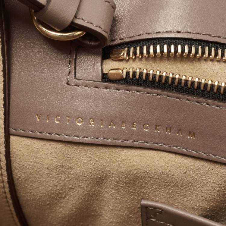 Pre Owned Victoria Beckham Grey Leather Small Newspaper Tote 