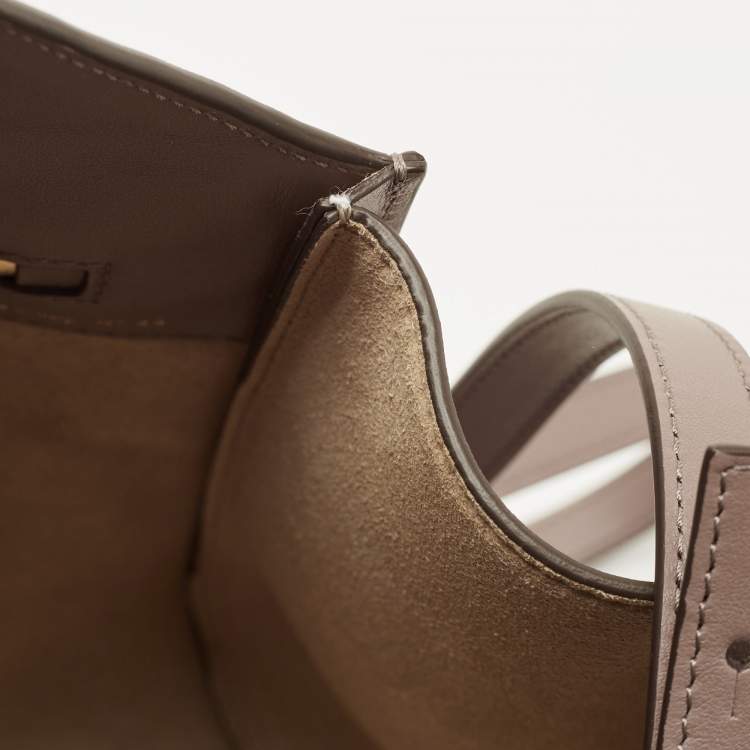 Pre Owned Victoria Beckham Grey Leather Small Newspaper Tote 
