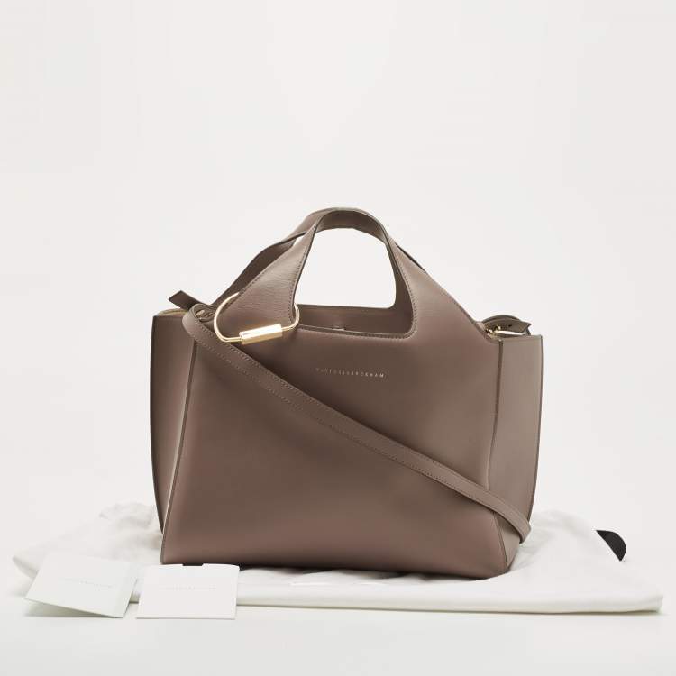 Pre Owned Victoria Beckham Grey Leather Small Newspaper Tote 