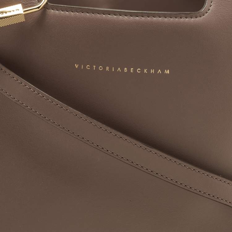 Pre Owned Victoria Beckham Grey Leather Small Newspaper Tote 