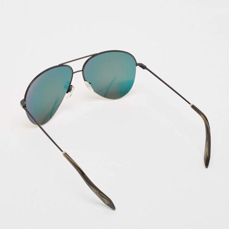 Pre Owned Victoria Beckham Red/Black Tone Mirrored VBS90 Aviator Sunglasses