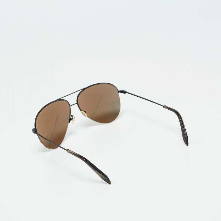 Pre Owned Victoria Beckham Black Mirrored VBS90 Aviator Sunglasses