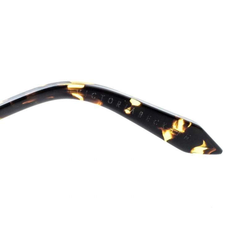 Pre Owned Victoria Beckham Gold Plated/Green Gradient VBS131 Loop Round Sunglasses