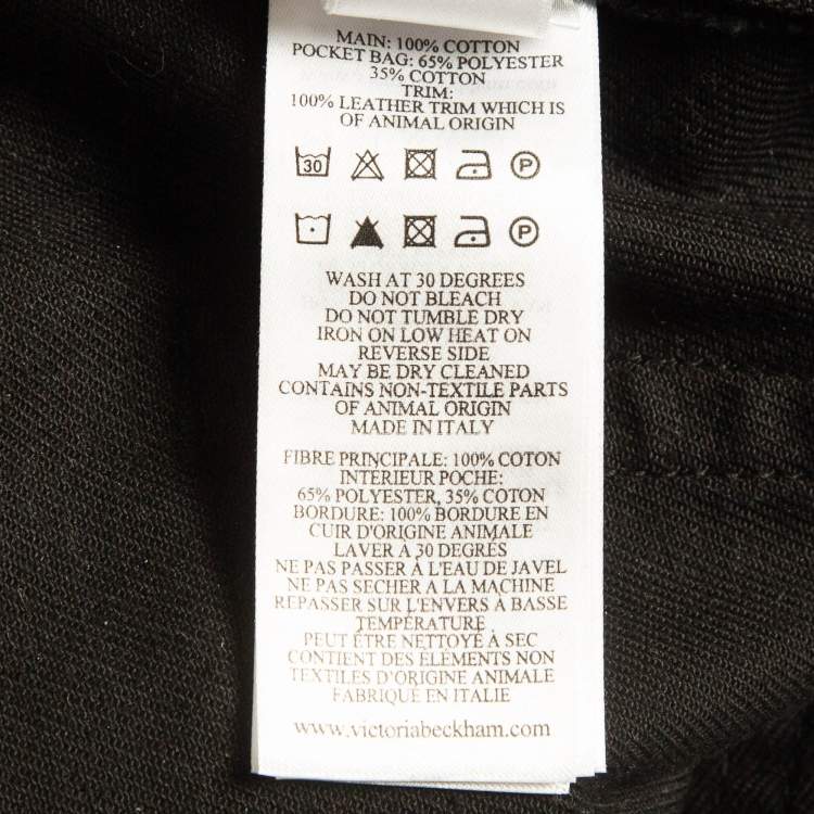 Pre Owned Victoria Beckham Black Denim Wide-Leg Jeans M Waist 28"