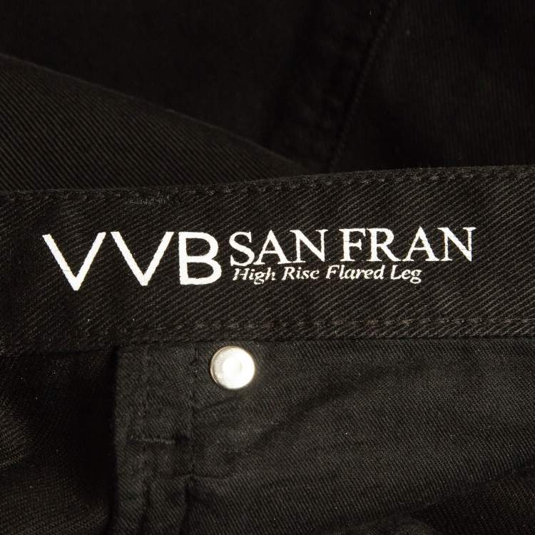 Pre Owned Victoria Beckham Black Denim Wide-Leg Jeans M Waist 28"