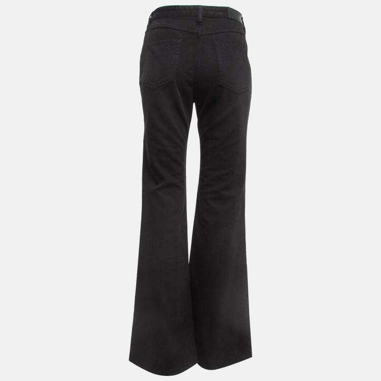 Pre Owned Victoria Beckham Black Denim Wide-Leg Jeans M Waist 28"