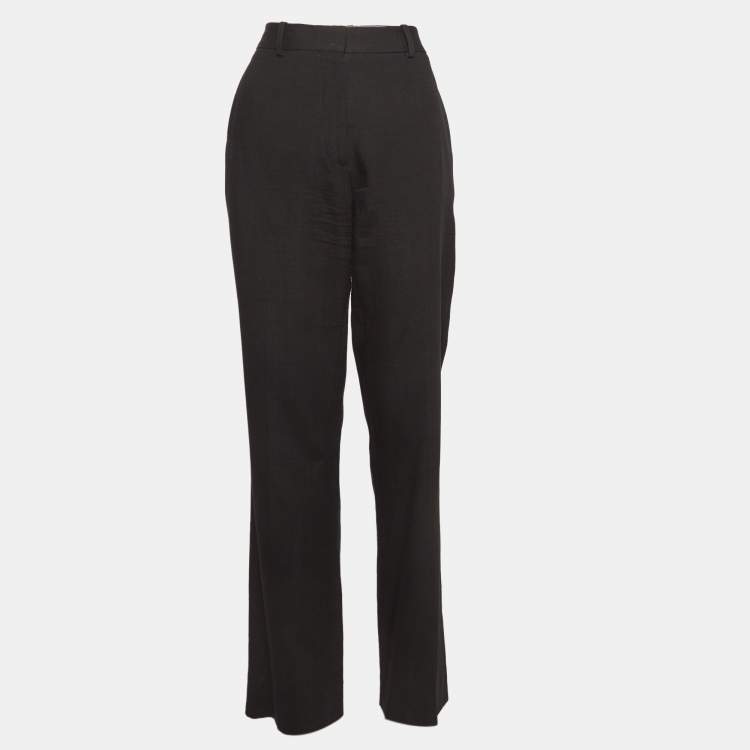 Pre Owned Victoria Beckham Black Crepe Straight Leg Trousers M