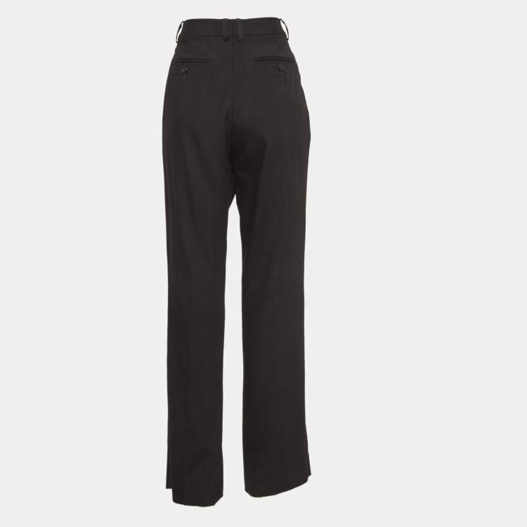 Pre Owned Victoria Beckham Black Crepe Straight Leg Trousers M