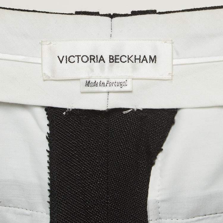 Pre Owned Victoria Beckham Black Crepe Straight Leg Trousers M